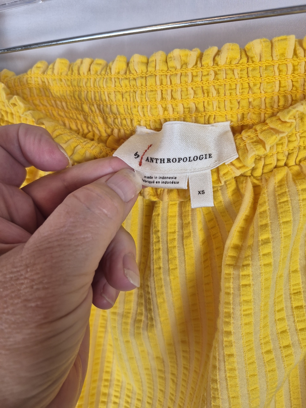Anthropologie Yellow Colusa Strapless Smocked Tube Top Size XS - Picture 5 of 6